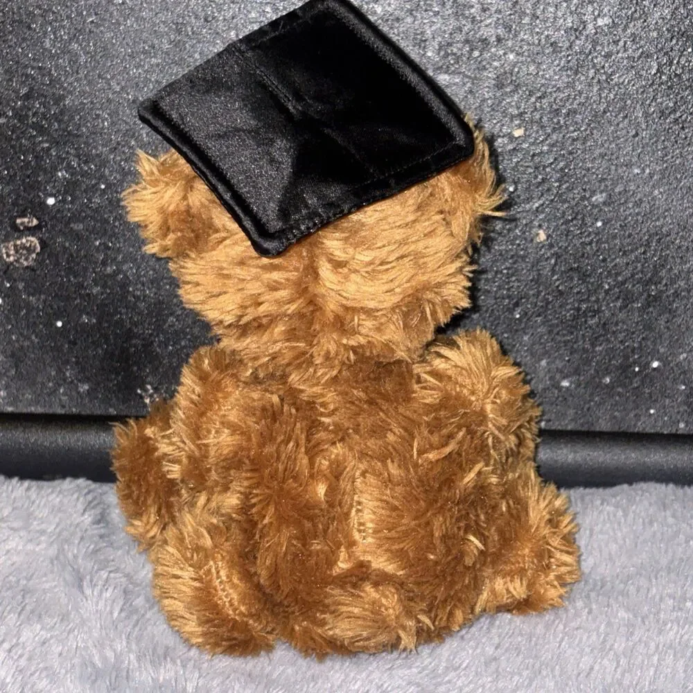Aurora Graduation Brown TEDDY BEAR Plush Toy 8” With Black Cap & Diploma~